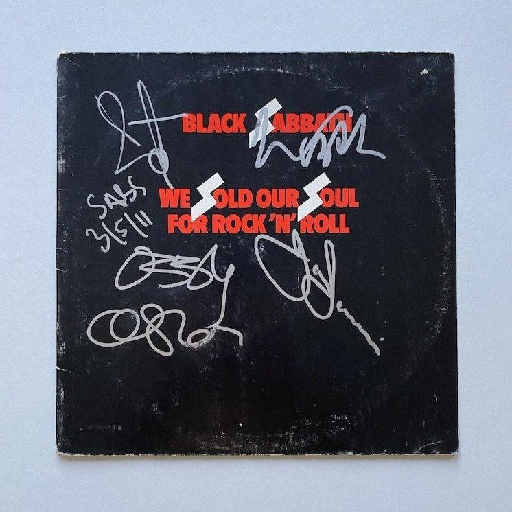 BLACK SABBATH "We Sold Our Soul For Rock 'n' Roll" autographed by OZZY, IOMMI, WARD, and BUTLER