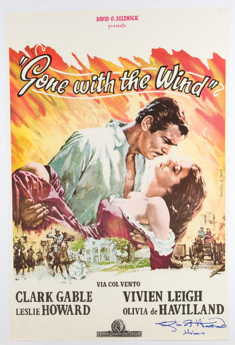 "Gone With The Wind" autographed movie poster