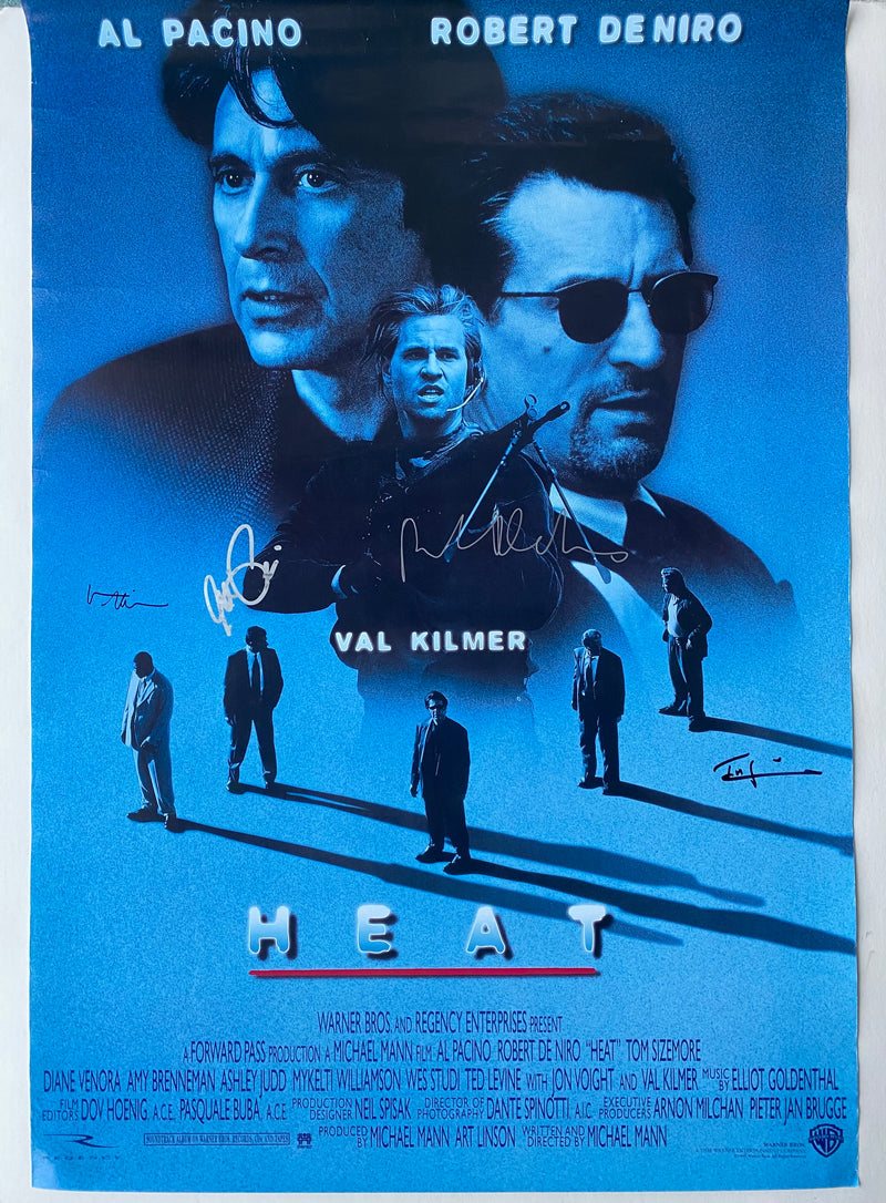 "Heat" autographed by TOM SIZEMORE, VAL KILMER, AL PACINO, and ROBERT DENIRO