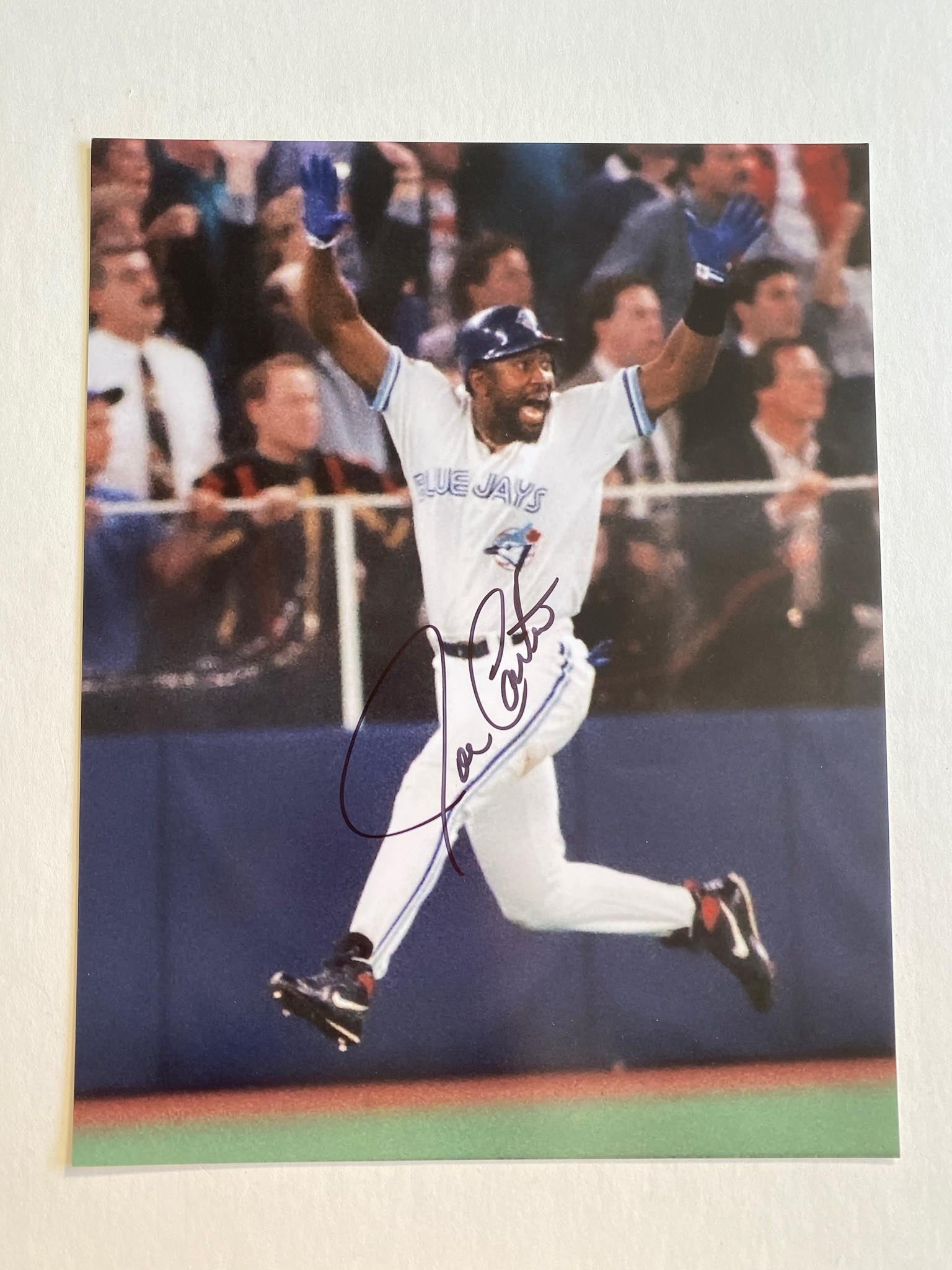 JOE CARTER autographed World Series winning home run 11x14 photo