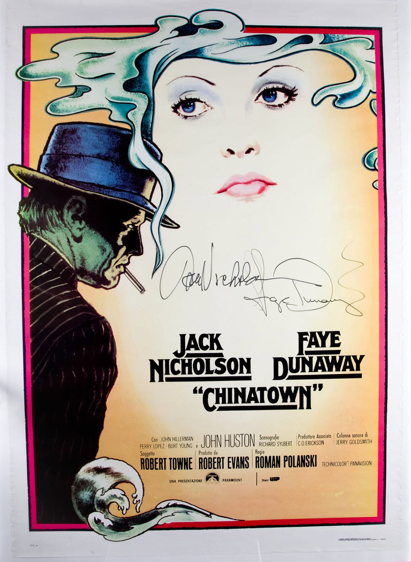 "Chinatown" autographed by JACK NICHOLSON and FAYE DUNAWAY