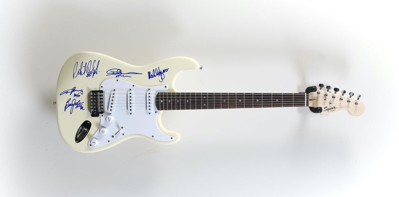 AC/DC autographed white Stratocaster guitar – The Signature Library