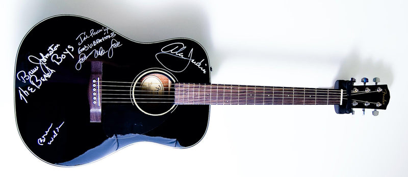 BEACH BOYS  autographed black acoustic Yamaha