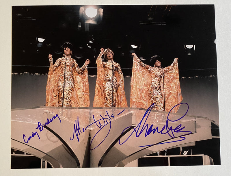 THE SUPREMES / DIANA ROSS, MARY WILSON, and CINDY BIRDSONG autographed 11x14 photo