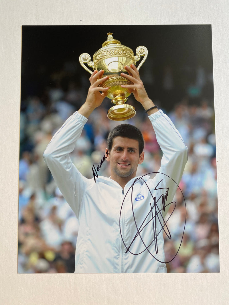 NOVAK DJOKOVIC autographed "Wimbledon Champ!" 11x14 photo