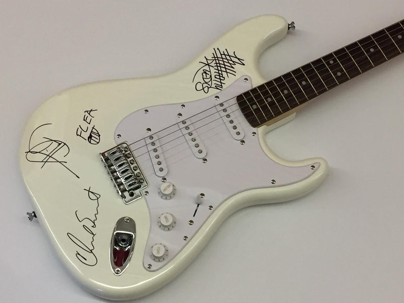 RED HOT CHILI PEPPERS autographed white Stratocaster squire