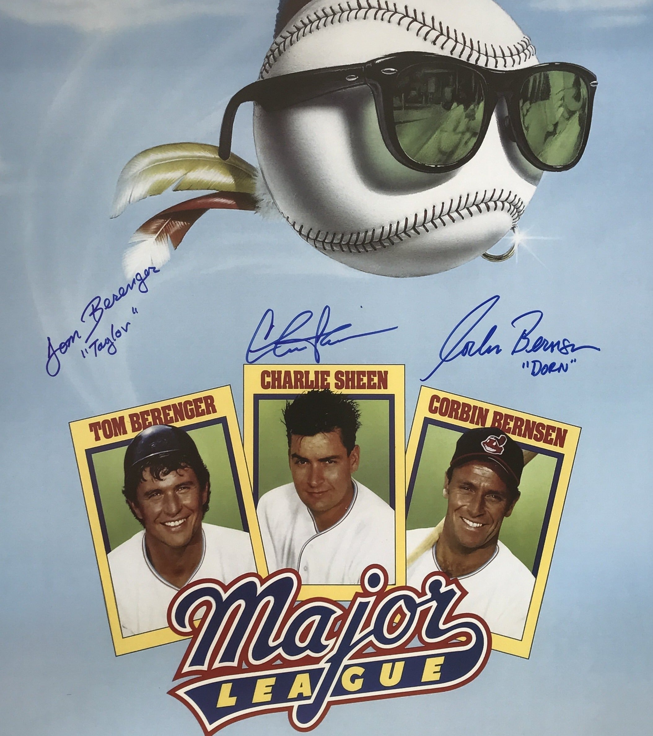 Major League autographed by TOM BERENGER, CHARLIE SHEEN, and CORBIN – The  Signature Library