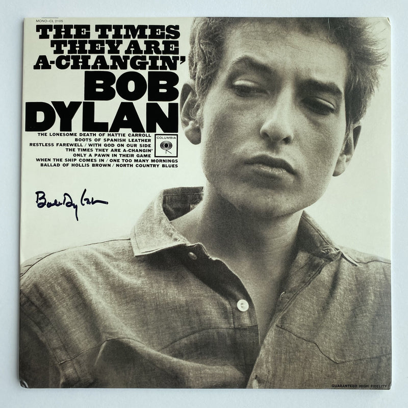 BOB DYLAN autographed "The Times They Are A-Changin'" album