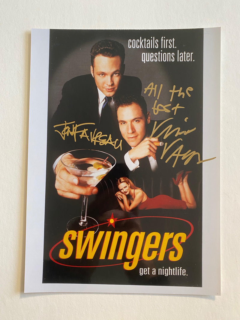 "Swingers" autographed by VINCH VAUGHN and JON FAVREAU 8x12 photo