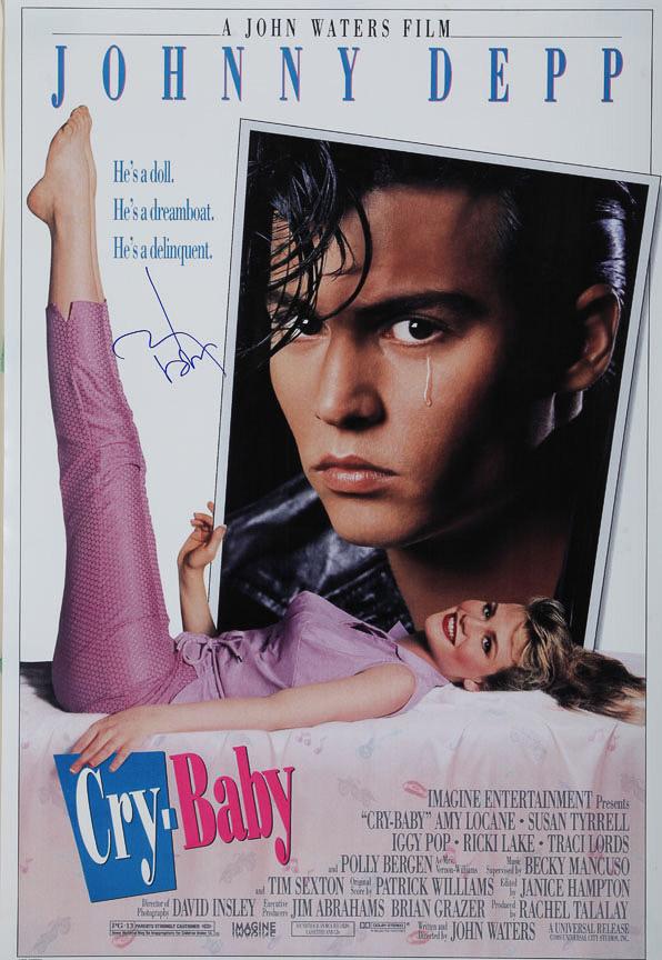 "Cry Baby" autographed by JOHNNY DEPP