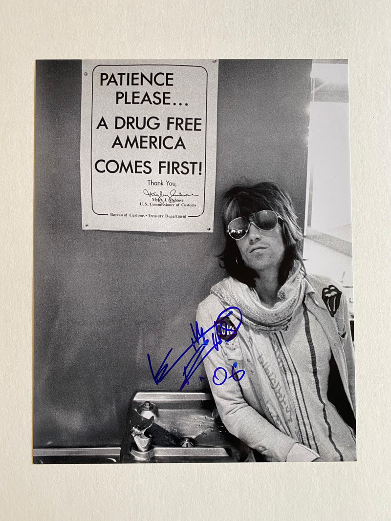 KEITH RICHARD autographed "Drug Free America" 11x14 photo
