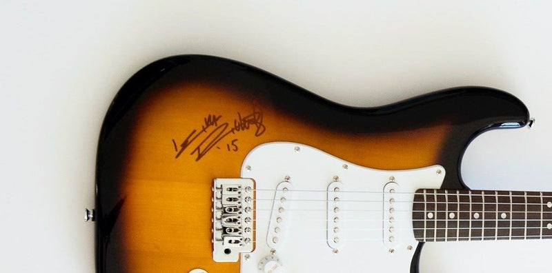 KEITH RICHARDS autographed Sunburst Squier Stratocaster