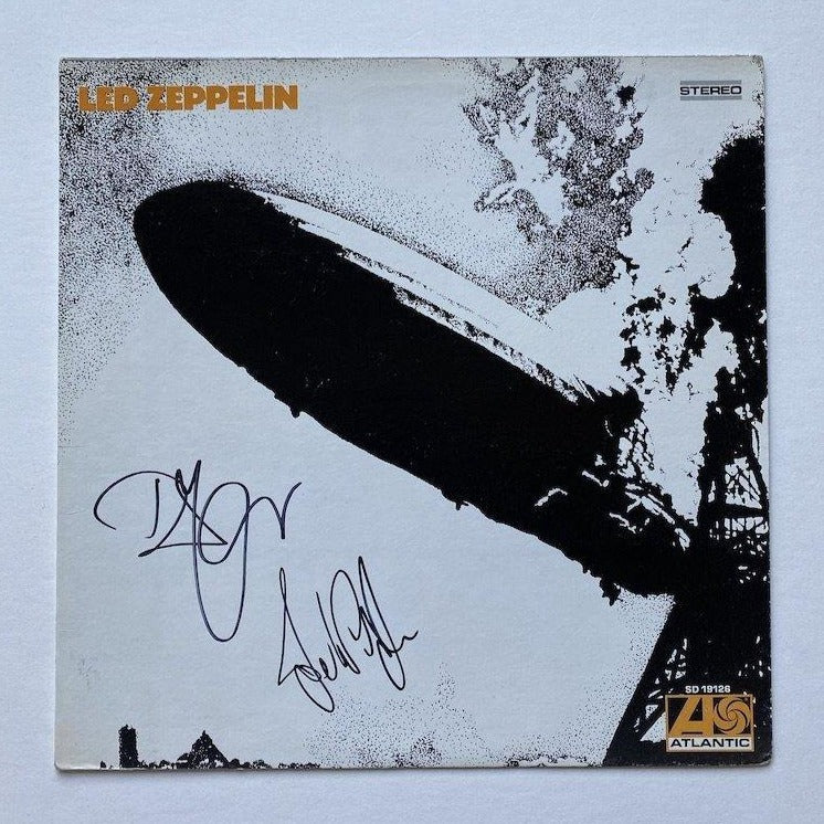 LED ZEPPELIN / ROBERT PLANT and JOHN PAUL JONES autographed debut album