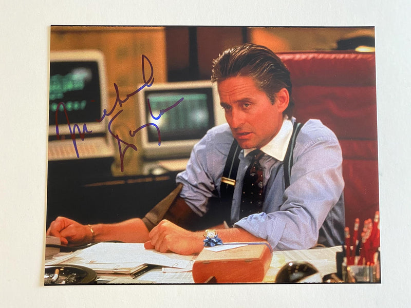 MICHAEL DOUGLAS autographed "Wall Street" 11x14 photo