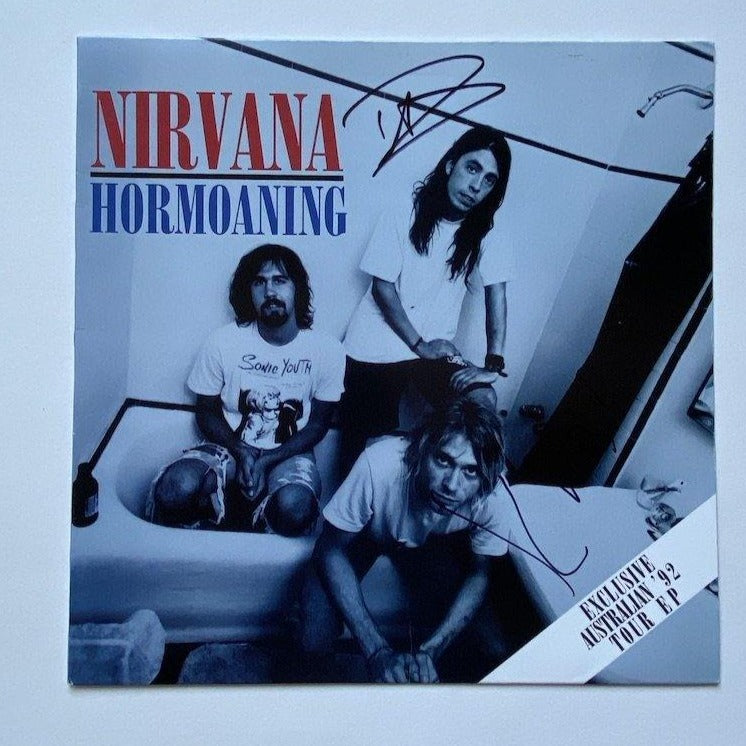 NIRVANA / DAVE GROHL and KRIST NOVASELIC autographed "Hormoaning" Tour EP