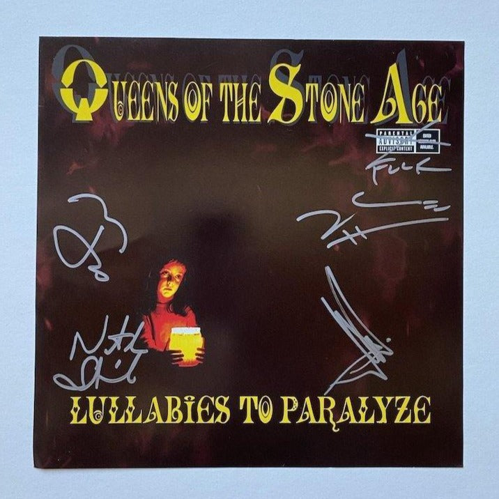 QUEENS OF THE STONE AGE autographed "Lullabies to Paralyze" album flat