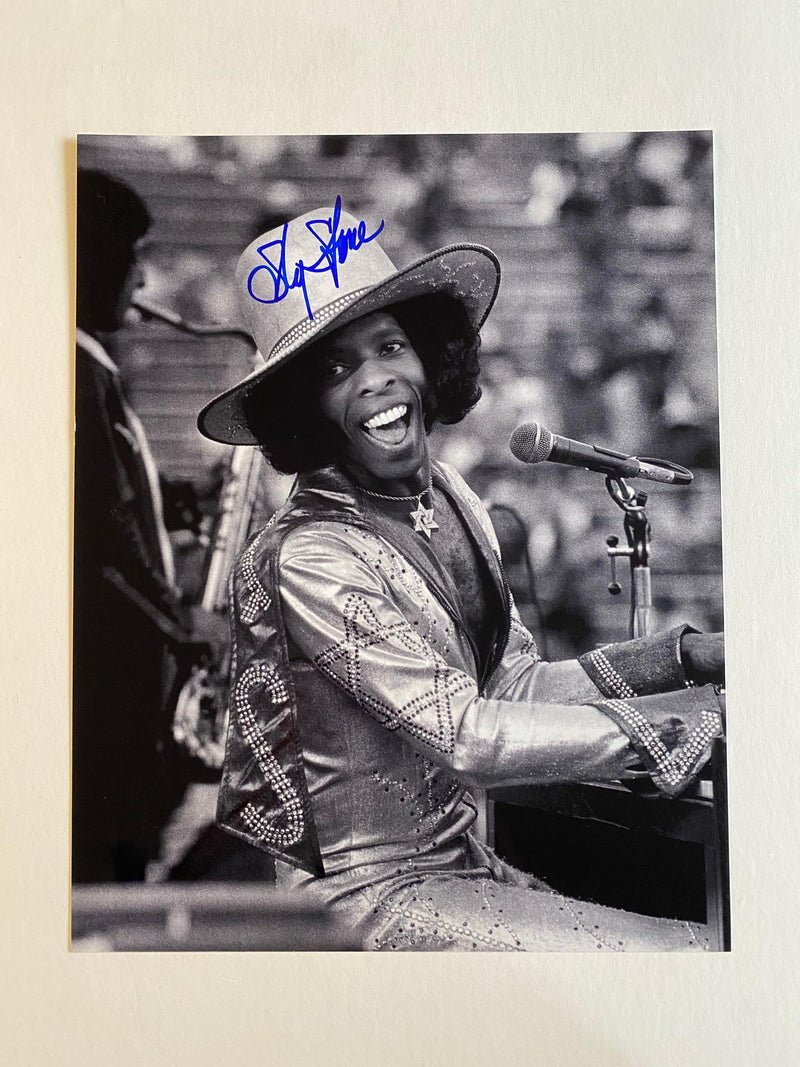 SLY STONE autographed 11x14 concert photo