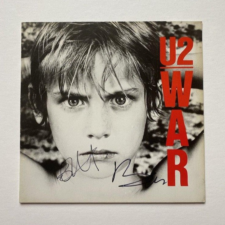 U2 / BONO and THE EDGE autographed "War"