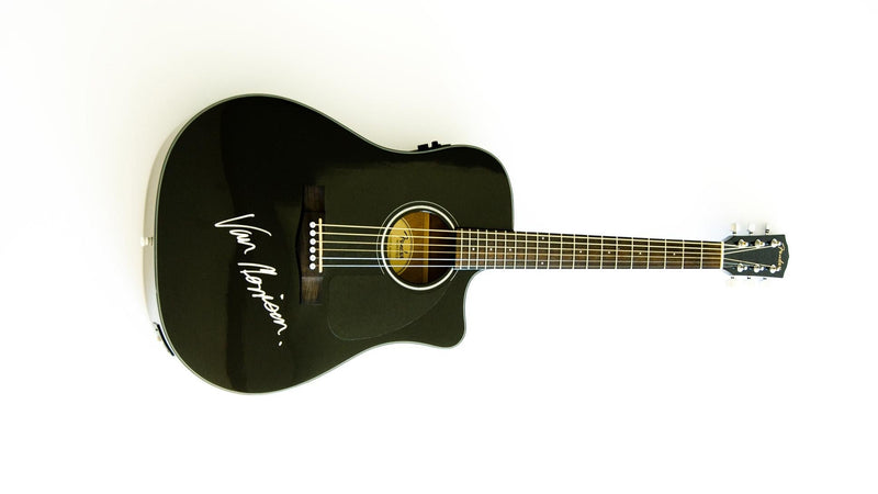 Van Morrison Signed Fender Black Acoustic