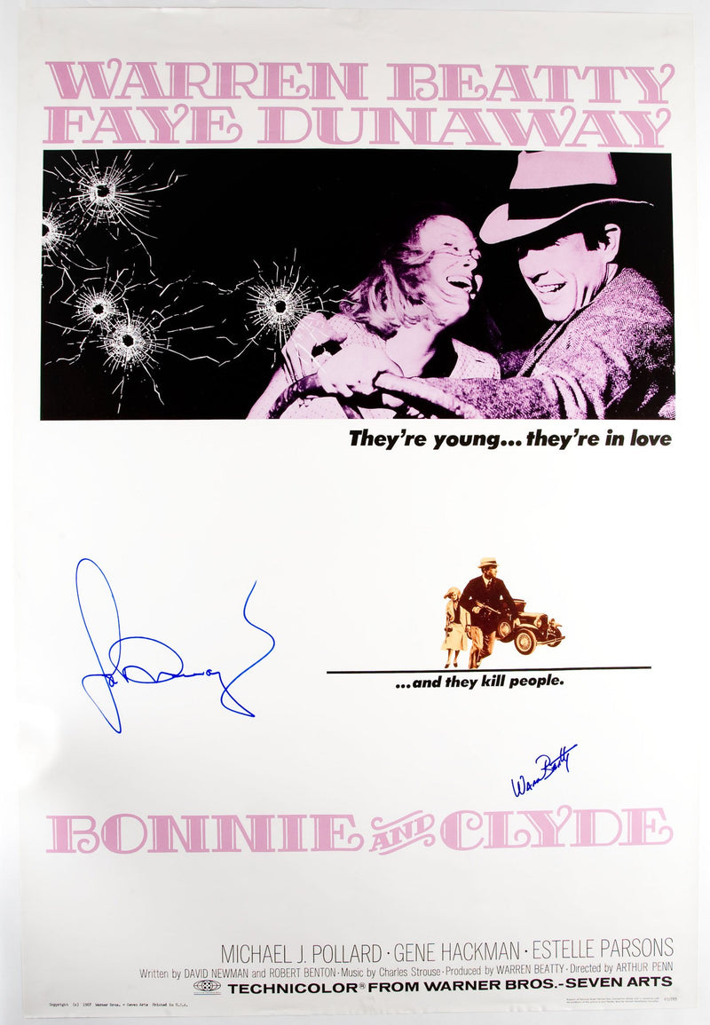 "Bonnie and Clyde" autographed by FAYE DUNAWAY and WARREN BEATTY
